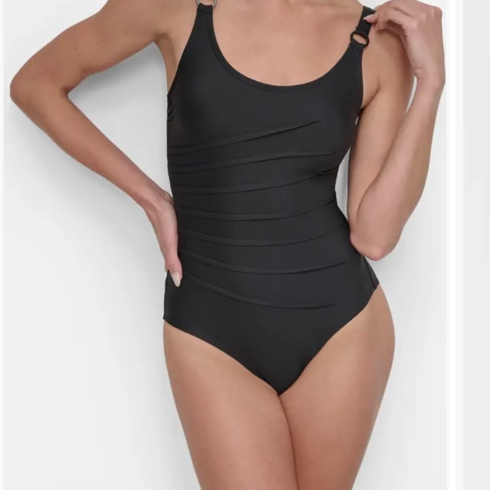 DKNY Starburst Black One-Piece Swimsuit